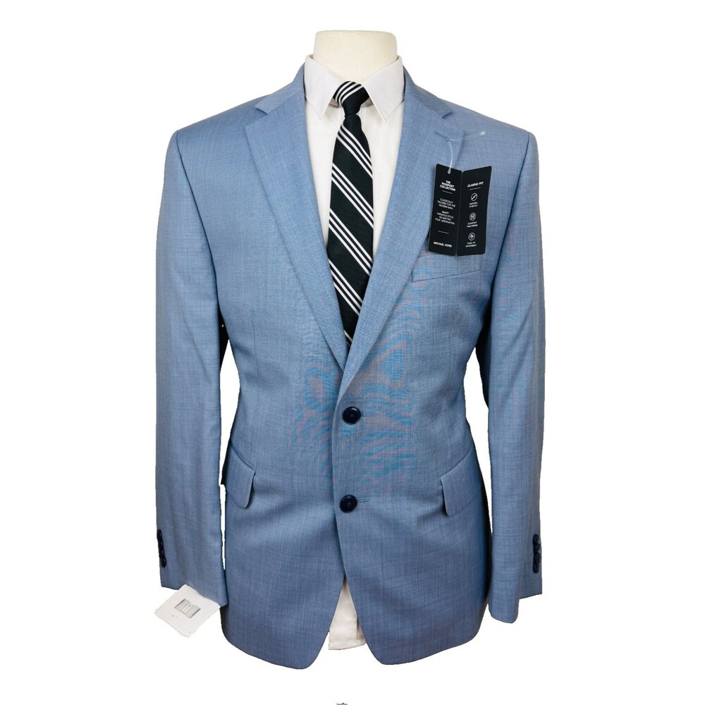 $450 NEW MICHAEL KORS MENS 42S LIGHT BLUE WOOL BLAZER SPORT COAT SUIT JACKET